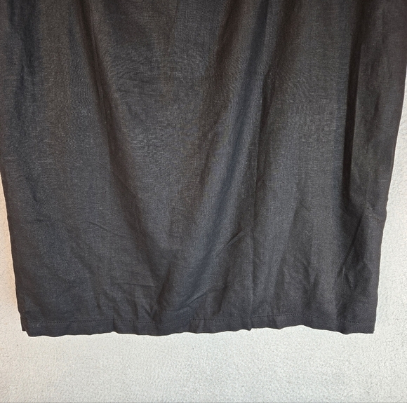 Tresure-Bond Womens Midi Skirt Sz XL Linen Blend Lined Pockets Front Button - Picture 7 of 11